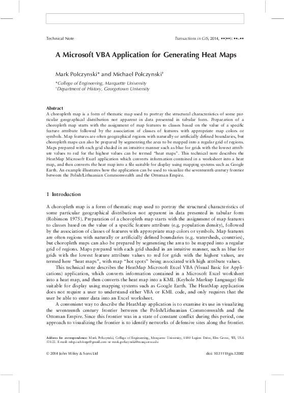 Pdf A Microsoft Vba Application For Generating Heat Maps Document Png Heat Map Icon