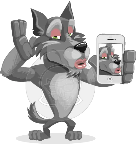 Pin By Jasmina Belanov Animal Cartoon With Phone Png Wolf Cartoon Png