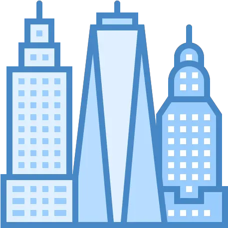 New York Icon In Blue Ui Style Vertical Png Nyc Skyline Icon