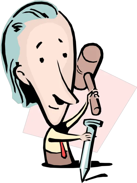 Nail Clipart Head Cartoon Man Hammering Nail Png Nail Head Png