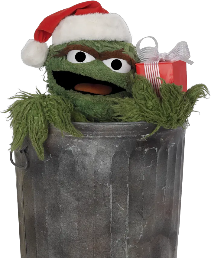 Oscar The Grouch As Santa Claus Christmas Oscar The Grouch Png Oscar The Grouch Png
