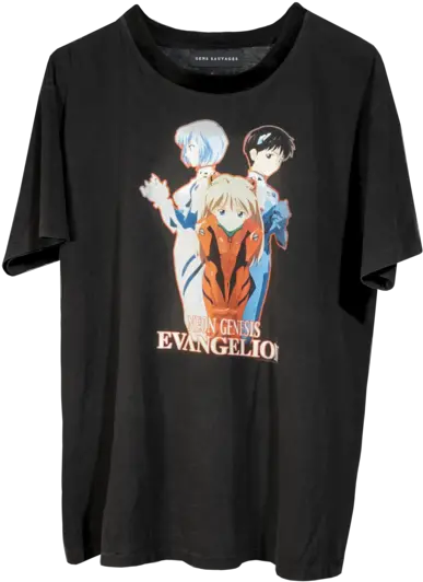 90u0027s Neon Genesis Evangelion Suede Collar T Shirt U2014 Gens Sauvages Png Evangelion Png