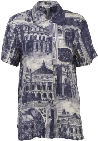 Rent Acne Studios U0027ancient City Printu0027 Hawaiian Shirt For Polo Shirt Png Hawaiian Shirt Png