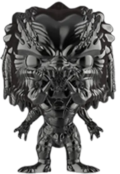 The Predator Fugitive Predator Gun Metal Pop Vinyl Figure Black Chrome Fugitive Predator Png Predator Png