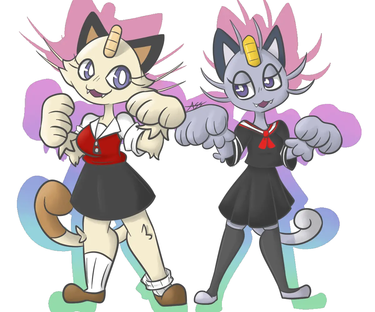 Meowth Girls Meowth Girls Png Meowth Png