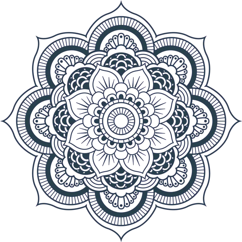 Easy Mandala Designs Design Flowers In Black And White Png Mandala Transparent Background