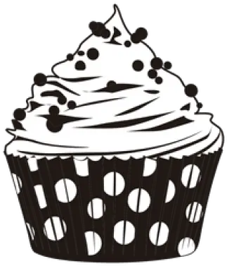 Download Free Png White Cupcake And Black Clipart Images Cupcake Vector Drawing Png Cupcake Clipart Png