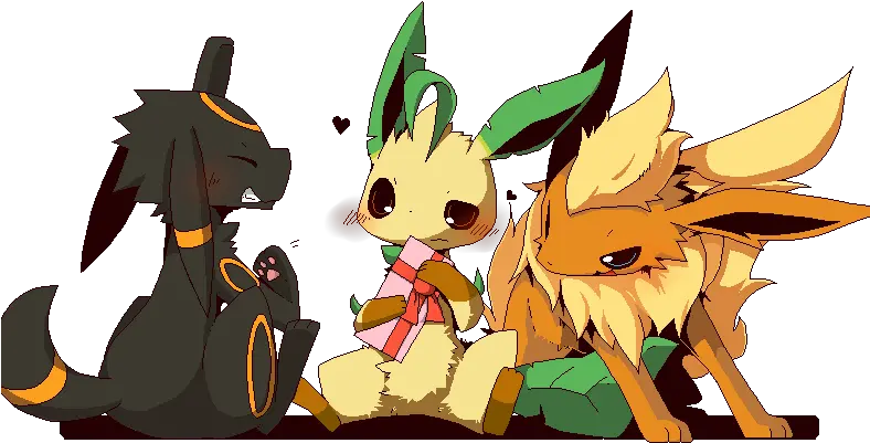 Umbreon Flareon And Leafeon Pokemon Drawn By Shin Flareon Leafeon And Umbreon Png Flareon Png