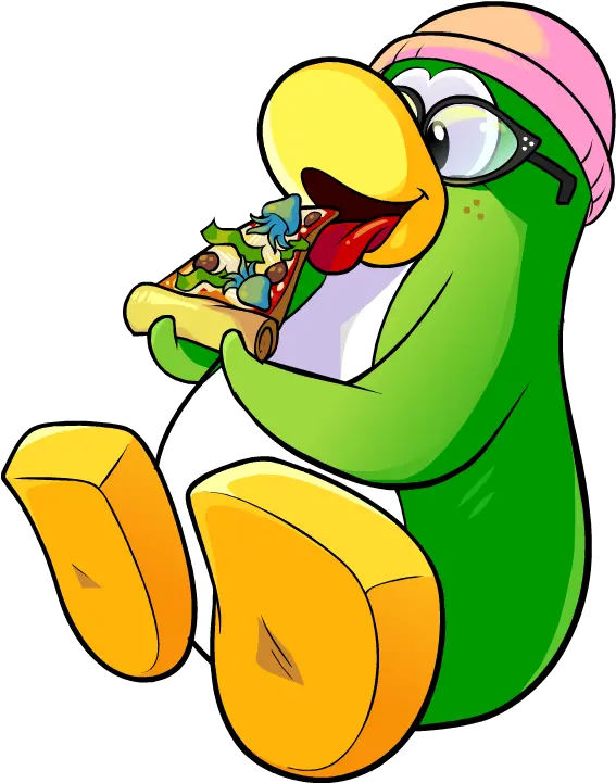 Image Aunt Arctic Eating Pizza Transparentpng Club Transparent Club Penguin Penguin Transparent