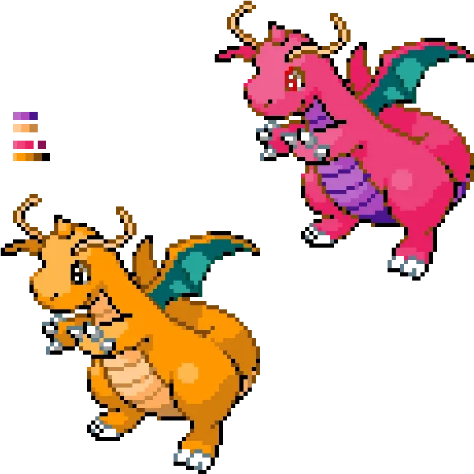 Pixilart Custom Shiny Dragonite By Wallace Shiny Dragonite Fire Red Png Dragonite Transparent