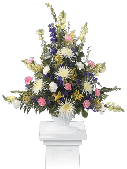 Download Pastel Pedestal Pedestal Flower Pot With Flowers Flower Decorations For Weddings Png Pastel Flowers Png