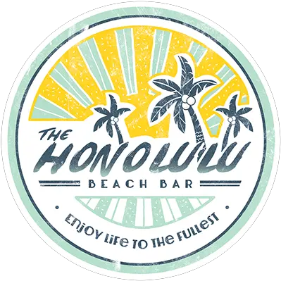 Honolulu Beach Bar Logo Design Circle Png Beach Logo