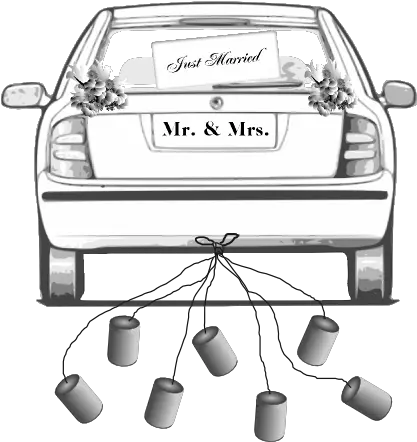 Drawing Of The Back A Car Cartoon Back Of Car Drawing Png Just Married Icon