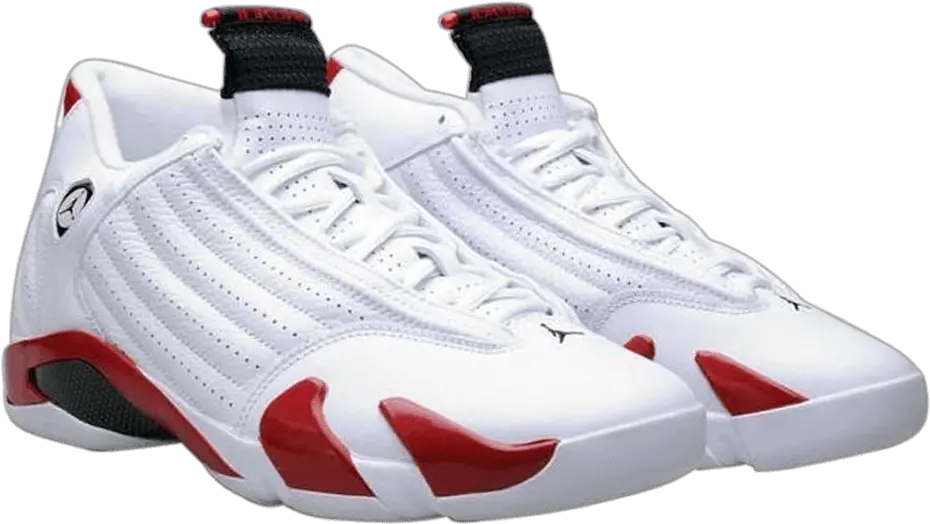 Jordan 14 Kicksusacom Retro 14 White Red Png Jumpman Logo Png