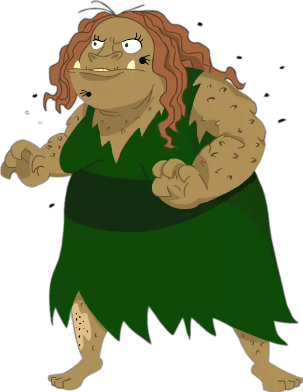 Grundulla The Ugly Ogre Transparent Png Ugly Cartoon Characters With Curly Hair Ogre Png