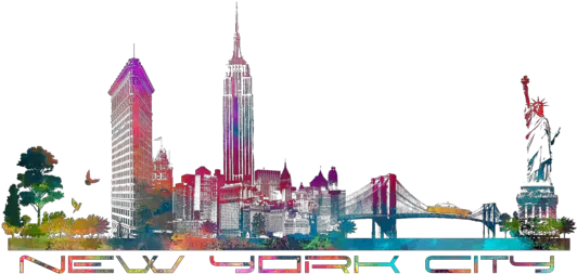 Nyc Skyline T Shirt New York City Drawing Color Png Nyc Skyline Png