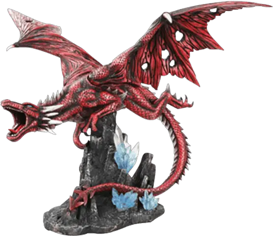 Download Enraged Red Dragon Statue Flying Dragon Figure Red Dragon Statue Png Flying Dragon Png