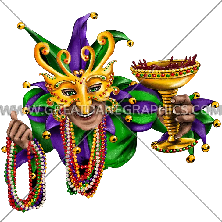 Mardi Gras Jester Production Ready Artwork For T Shirt Mardi Gras Jester Illustration Png Mardi Gras Transparent Background