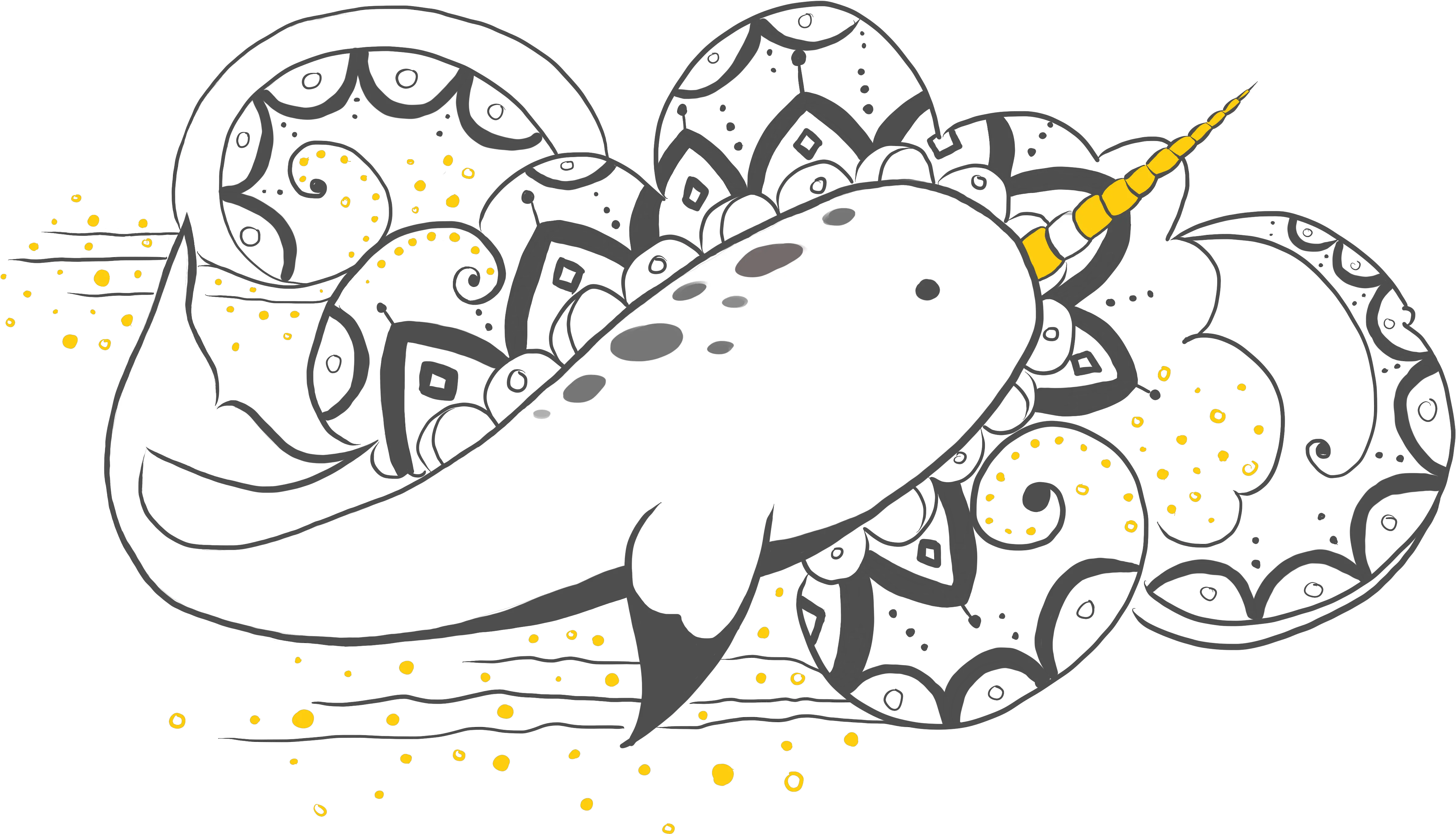 Download Sailing Narwhal Pastel Ocean Clip Art Png Narwhal Png