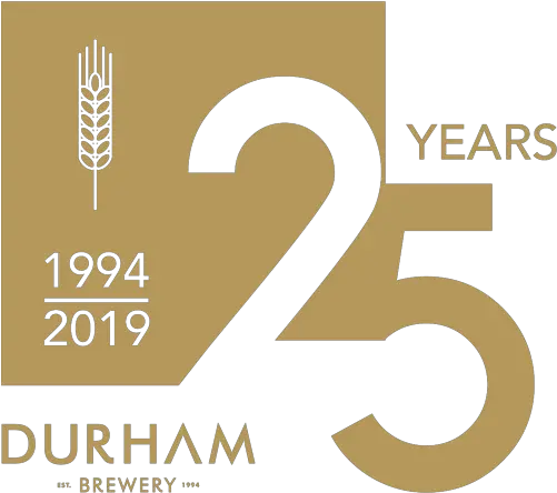 Durham Brewery 25 Yearslogofinalgold Graphic Design Png Gold Logo