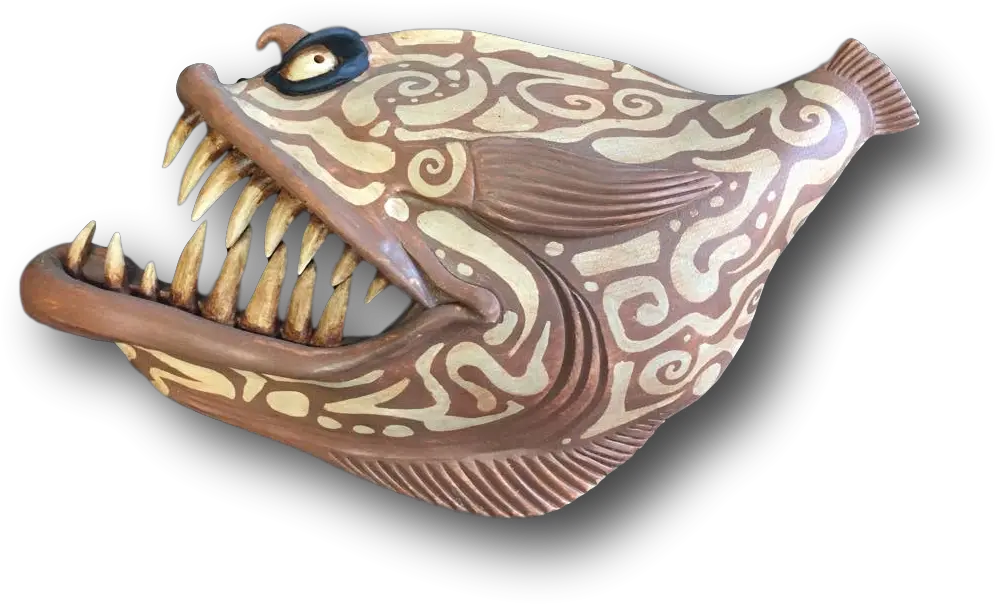 Download Hd Giant Tribal And Toothy Fish With Attitude Artifact Png Fang Png