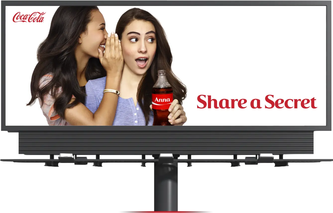 Share A Coke Kasey Moore Art Directorgraphic Designer Billboard Png Coke Logos