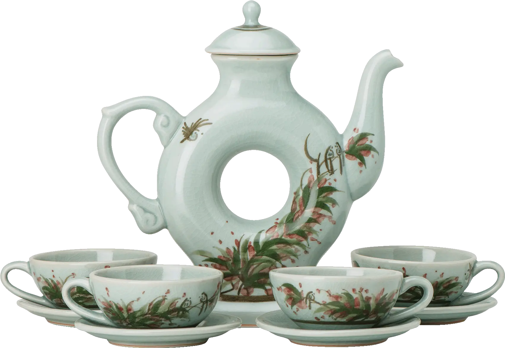 Jade Celadon Tea Set Teapot Transparent Png Teapot Png