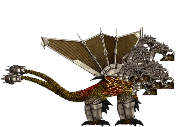 Super Dragon Hyper Kiezer Death Mecha Mecha King Ghidorah Png King Ghidorah Png