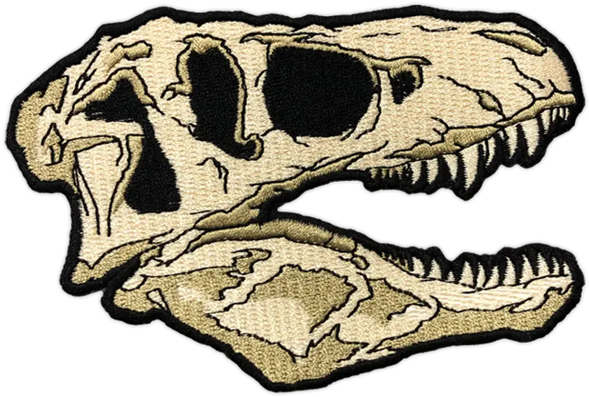 T Rex Skull Embroidered Patch Canine Tooth Png Trex Png