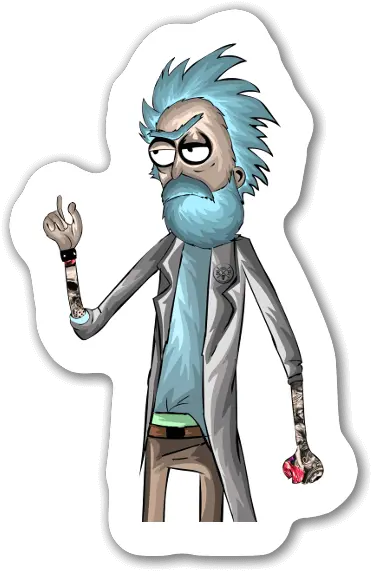 Bearded Rick Stickerapp Cartoon Png Rick And Morty Png