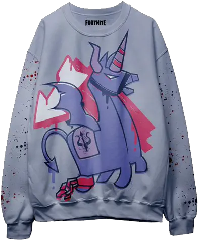 Evil Llama Crewneck Sweatshirt Lil Whip Fortnite Clothing Png Fortnite Llama Png
