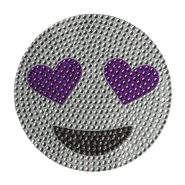 5 Inch Purple Heart Eye Emoji Paper Plate Design Flower Png Eye Emoji Transparent