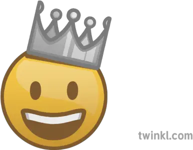 Crown Smile Emoji Christmas Festive Emote Happy Mojimaths Happy Png Crown Emoji Png