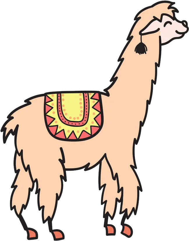 Llama Clipart Clipartworld Animal Llama With Blanket Cute Drawing Png Llama Transparent
