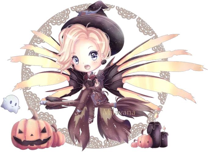 Chibi Girl Art Witch Cute Chibi Witch Png Mercy Png