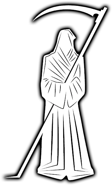 Silhouette Of Death Grim Reaper White Full Png Reaper Icon