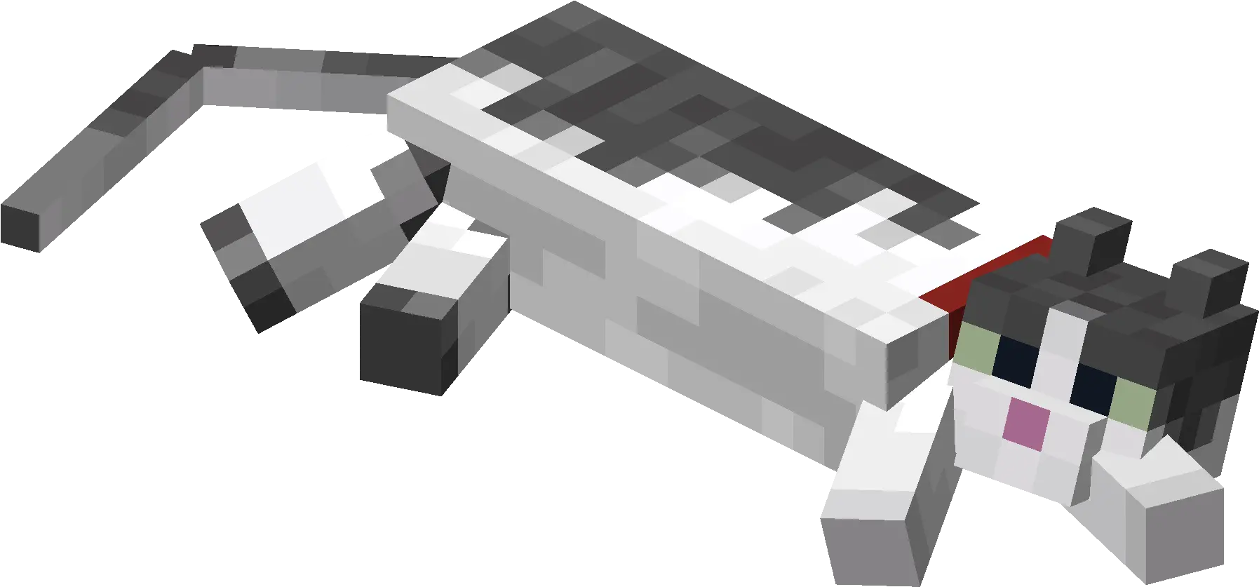Lying Down Jellie Cat With Red Minecraft Jellie Cat Skin Png Collar Png
