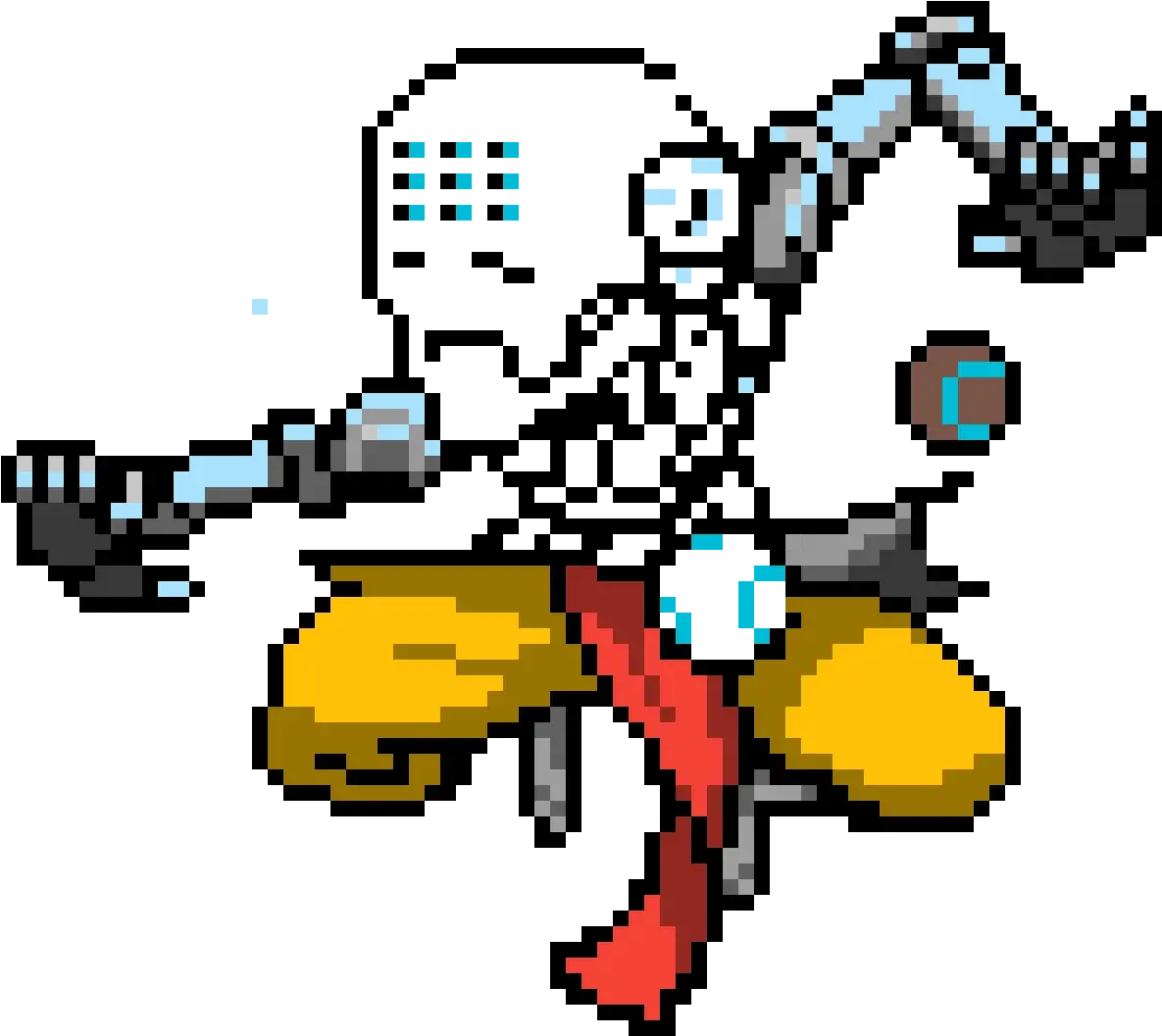 Pixilart Pixel Zenyatta By Anonymous Overwatch Pixel Art Grid Png Zenyatta Png