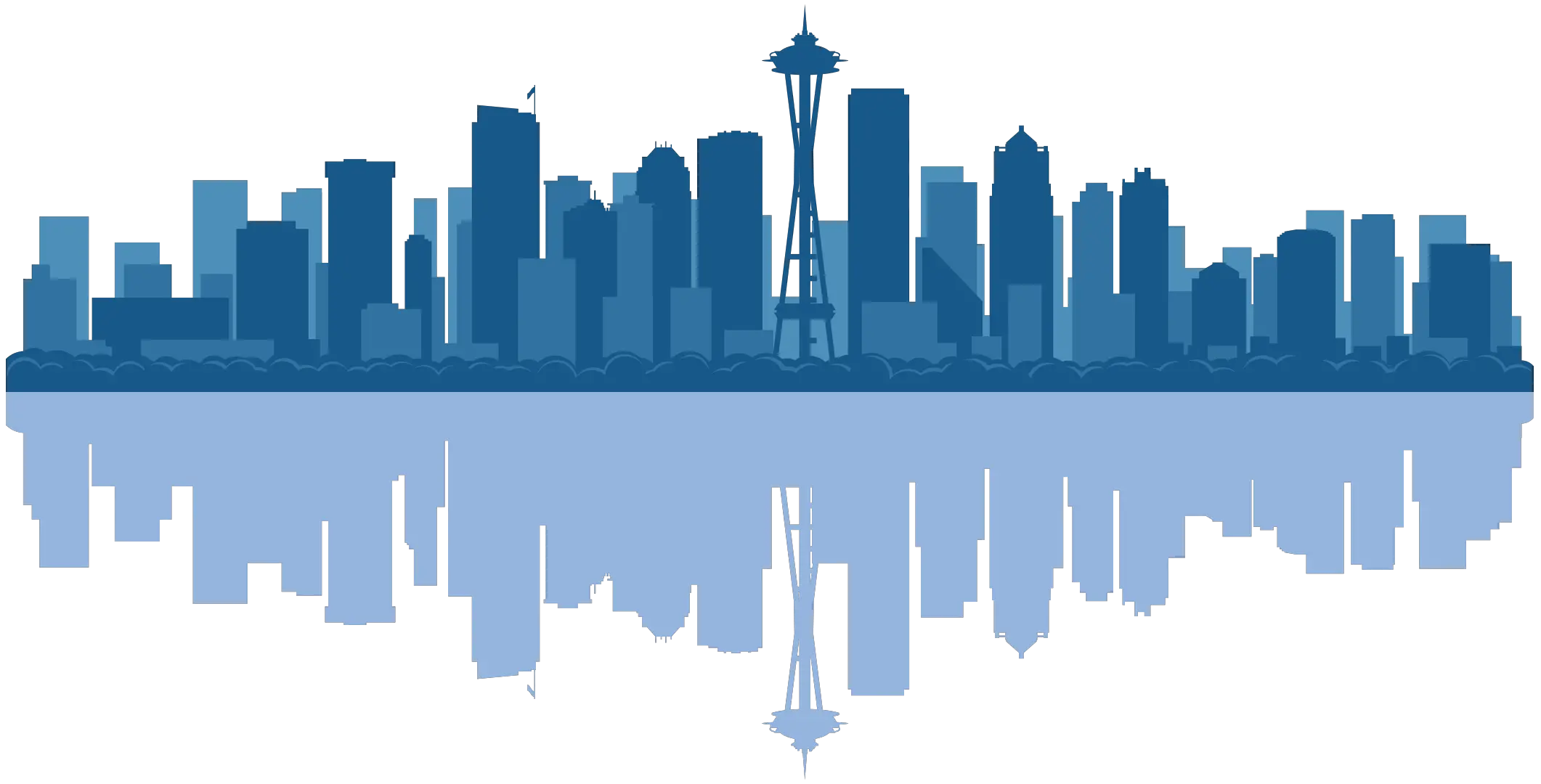 Skyline Blue Silhouette Transparent Seattle Skyline Png Nashville Skyline Silhouette Png