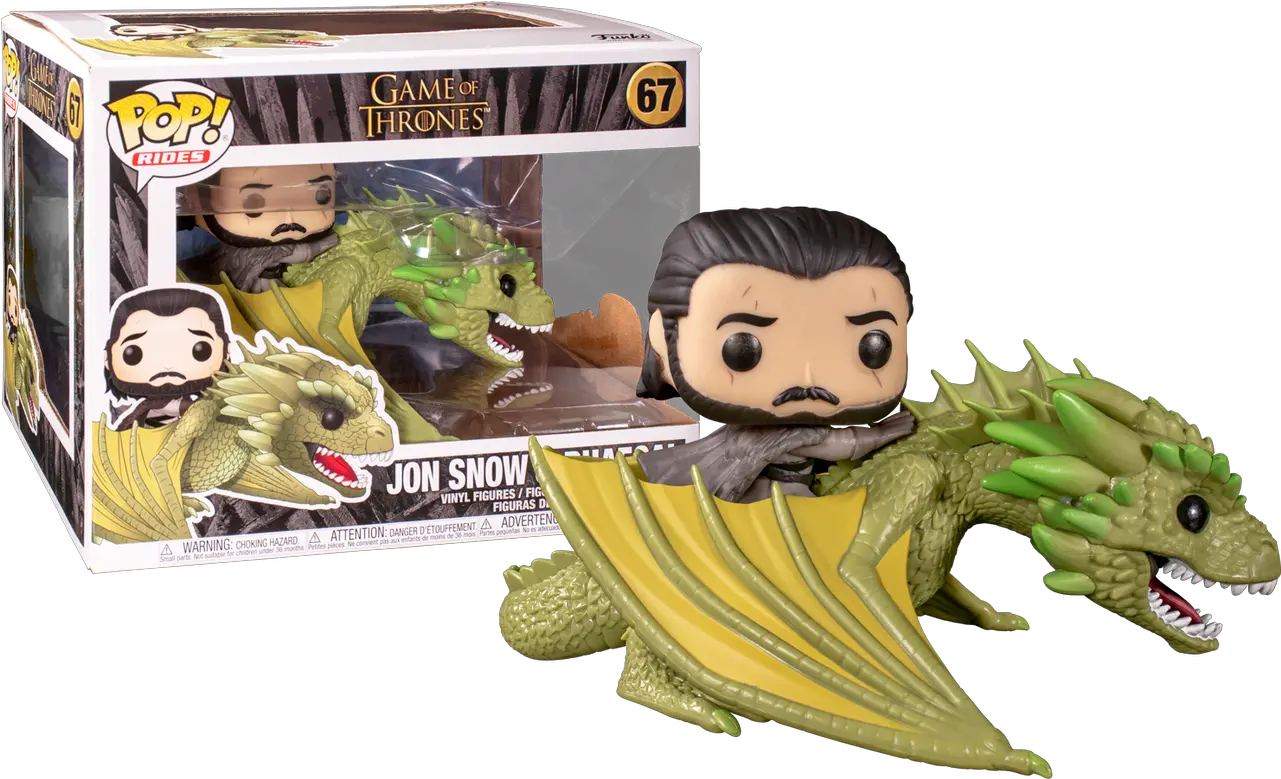 Large Game Of Thrones Jon Snow And Rhaegal Funko Pop 67 Funko Pop Game Of Thrones Png Jon Snow Png