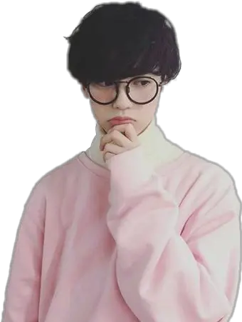 Download Ulzzang Glasses Aesthetic Boy Pretty Png Black Haired Korean Boy Anime Glasses Png
