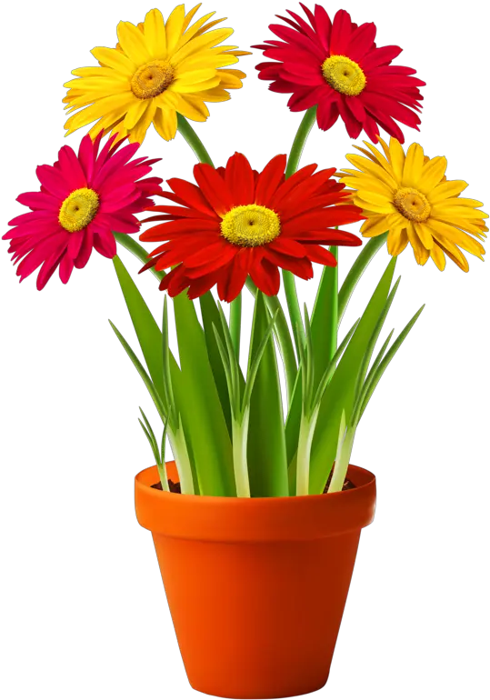 Flower Pots Transparent Png Clipart Flower Pot With Flowers Garden Flowers Png