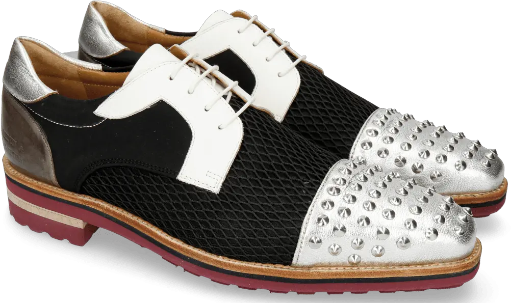 46 Cherso Silver Net Black Milled White Shoe Png Lance Png