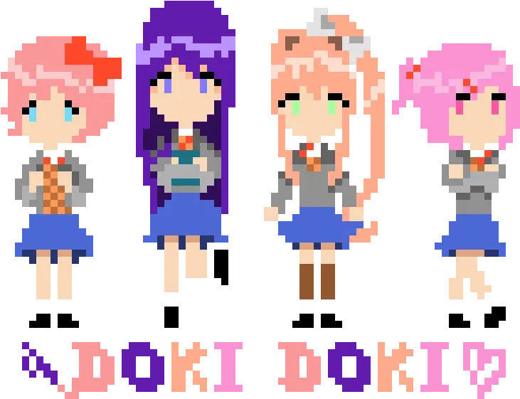 Doki Literature Club Ddlc Pixel Art Png Doki Doki Literature Club Transparent