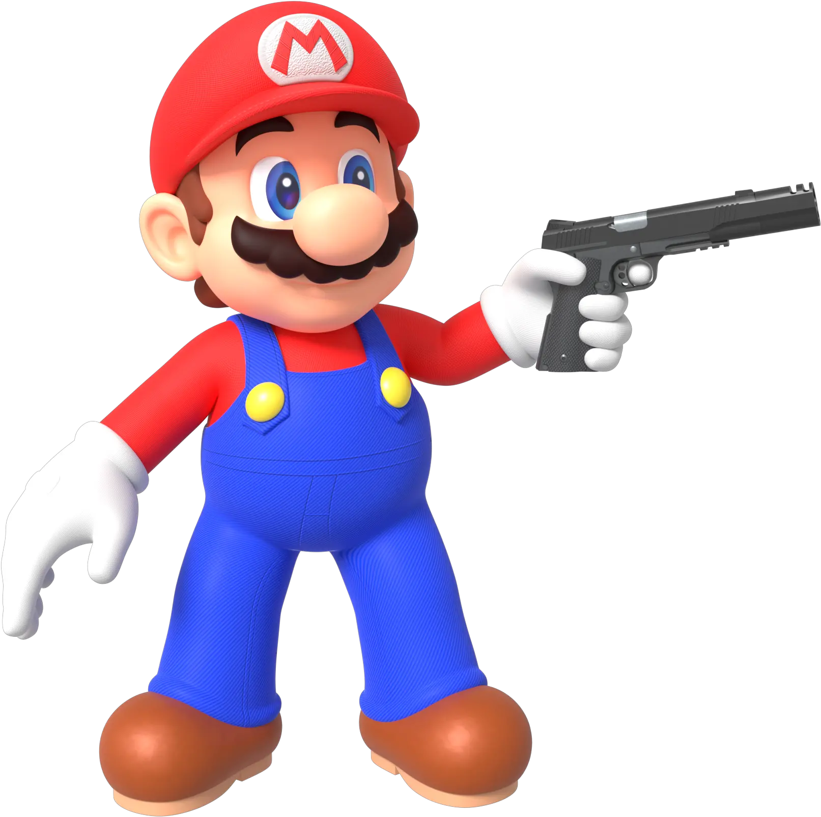 Mario With A Gun Lvbowling Cartoon Characters With Guns Png Holding Gun Transparent