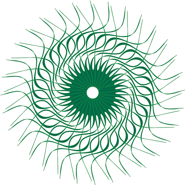 Green Sun Shape Circles Swirl Rays Shapes Circle Png