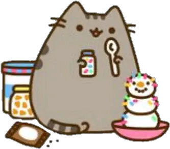 Enjoyable Ice Creamman Lol Discovered By Pusheenfanclub Pusheen Eating Ice Cream Png Pusheen Transparent