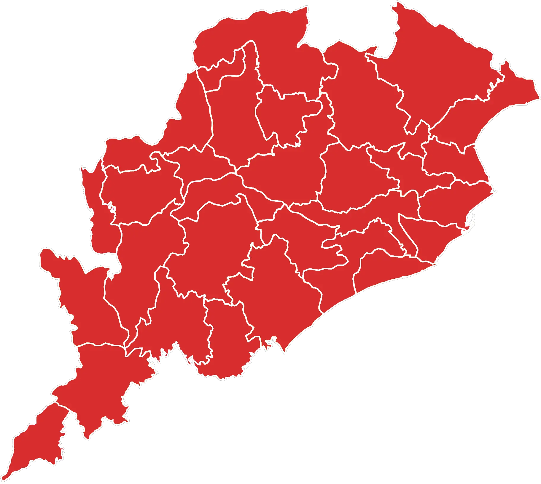 Orissa Districts Blank Redpng Orissa State Map With Districts Orisa Png