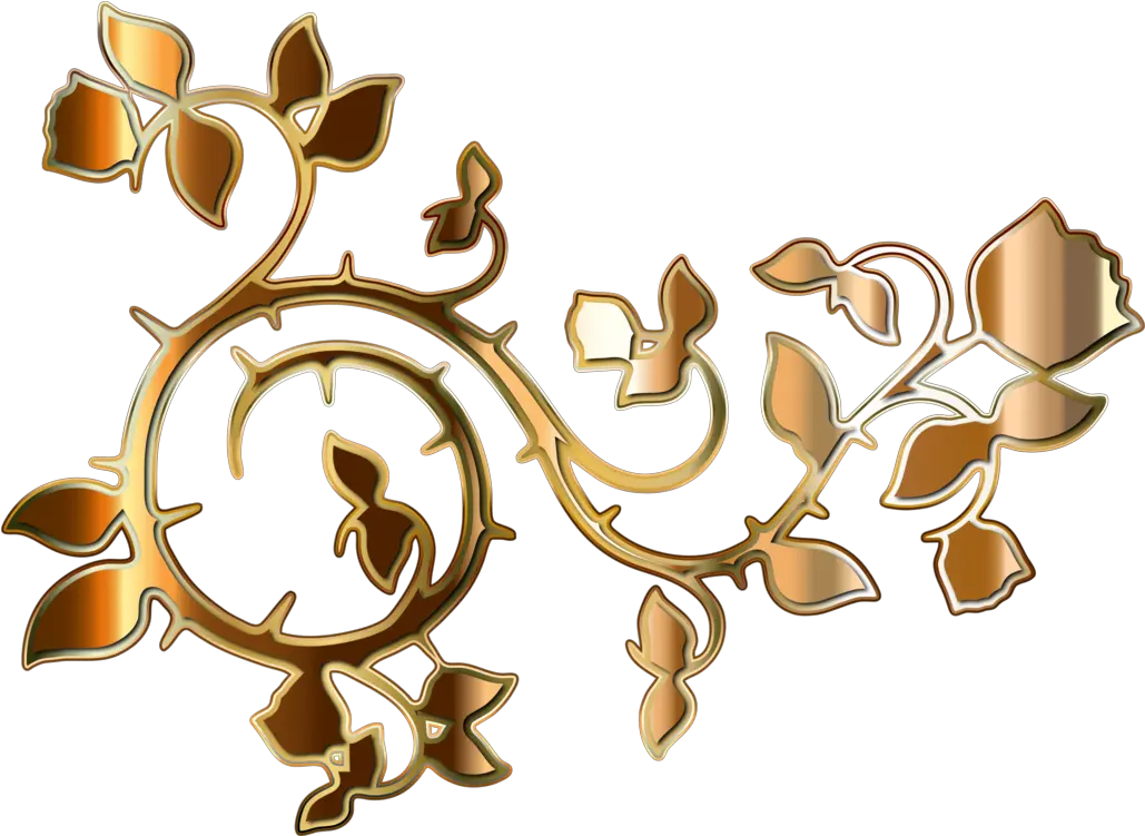 Vine Rose Computer Icons Gold Gold Vines No Background Png Vines Transparent