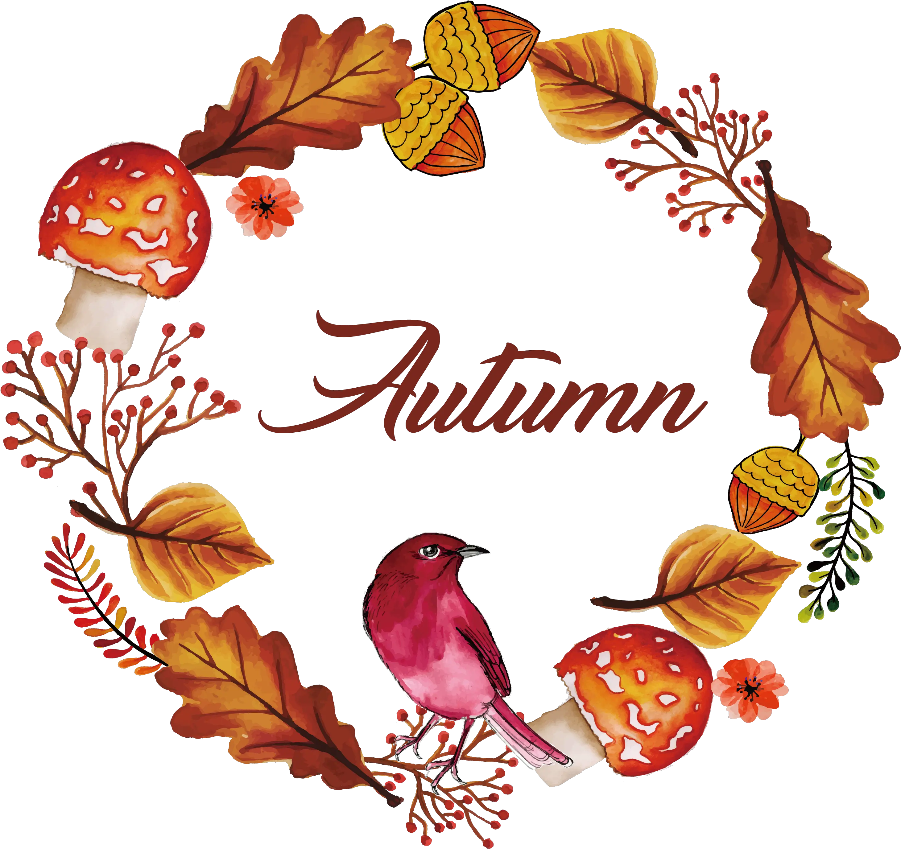 Flower Watercolor Autumn Png Watercolor Clip Art Autumn Autumn Png